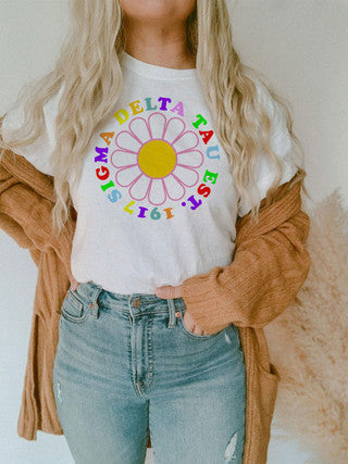 Sigma Delta Tau Sigma Delta Tau Rainbow Daisy Tees