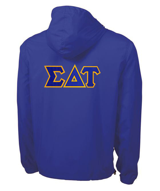 Sigma Delta Tau Tackle Twill Lettered Pack N Go Pullover Sigma Delta Tau Tackle Twill Lettered Pack N Go Pullover