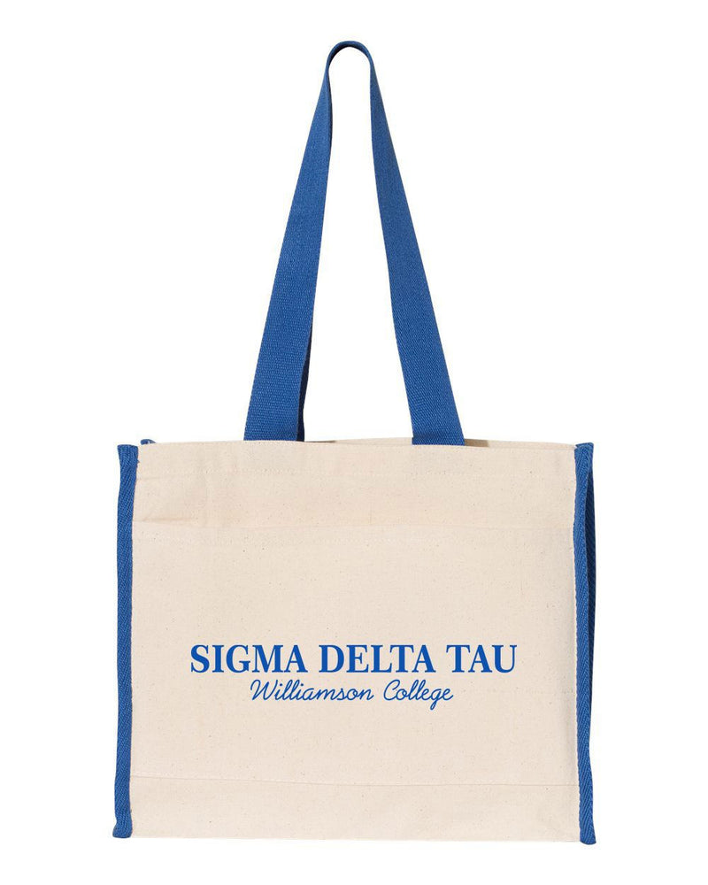 Sigma Delta Tau Tote With Contrast Color Handles Sigma Delta Tau Tote with Contrast-Color Handles