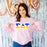 Printify Sigma Delta Tau Two Tone Lettered Crew Sweatshirts Sigma Delta Tau Two Tone Lettered Crew Sweatshirts