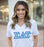 Discount Sigma Delta Tau Lettered V Neck Tee DISCOUNT-Sigma Delta Tau Lettered V-Neck Tee