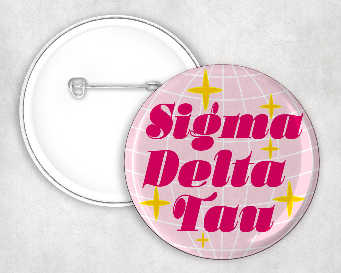 Sigma Delta Tau Disco Pin Buttons Sigma Delta Tau Disco Pin Buttons