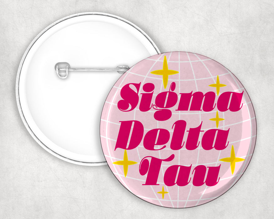 Sigma Delta Tau Disco Pin Buttons Sigma Delta Tau Disco Pin Buttons