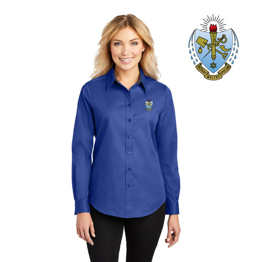Sigma Delta Tau DISCOUNT-Sigma Delta Tau Long Sleeve Oxford