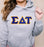 Discount Sigma Delta Tau Lettered Hooded Sweatshirt Best Value DISCOUNT Sigma Delta Tau Lettered Hooded Sweatshirt - Best Value
