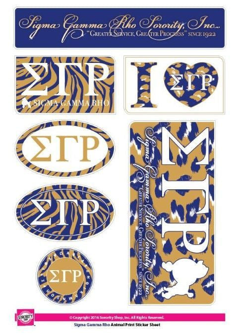 Sigma Gamma Rho Sigma Gamma Rho Animal Print Stickers