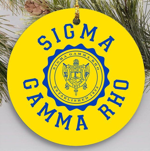 Sigma Gamma Rho Sigma Gamma Rho Round Christmas Shield Ornament