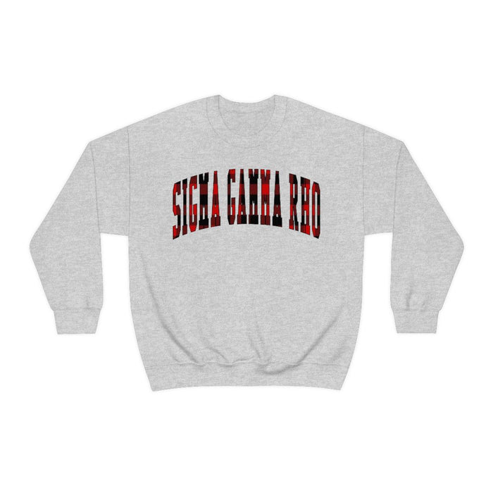 Printify Sigma Gamma Rho Christmas Plaid Nickname Crewnecks Sigma Gamma Rho Christmas Plaid Nickname Crewnecks