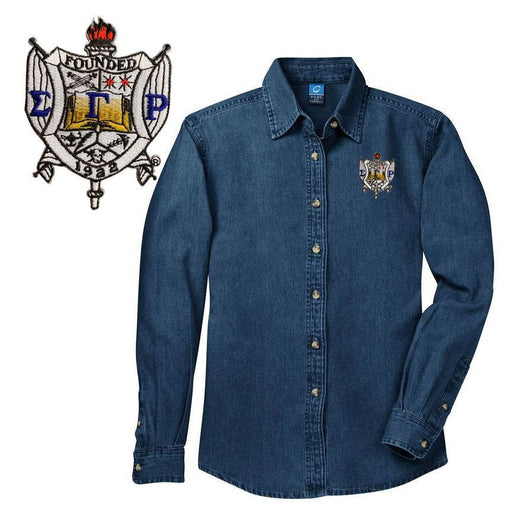 Sigma Gamma Rho DISCOUNT-Sigma Gamma Rho Denim Shirt - Shield