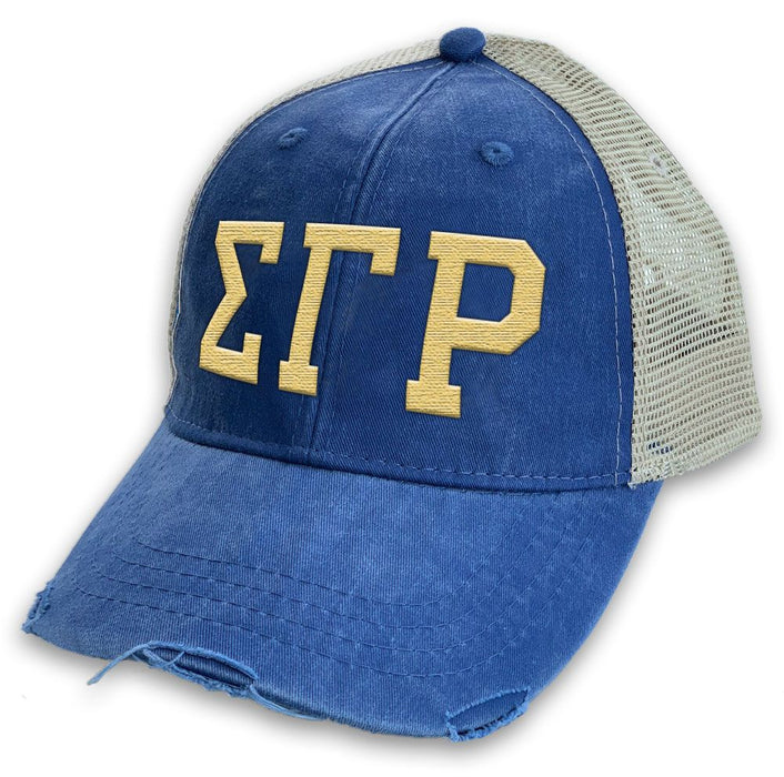 Sigma Gamma Rho Distressed Trucker Hat Sigma Gamma Rho Distressed Trucker Hat