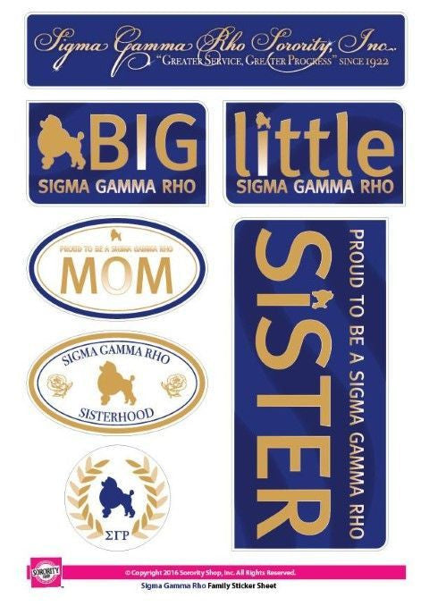 Sigma Gamma Rho Sigma Gamma Rho Family Stickers