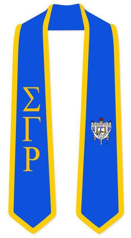 Discount Sigma Gamma Rho Greek 2 Tone Lettered Graduation Sash Stole DISCOUNT-Sigma Gamma Rho Greek 2 Tone Lettered Graduation Sash Stole