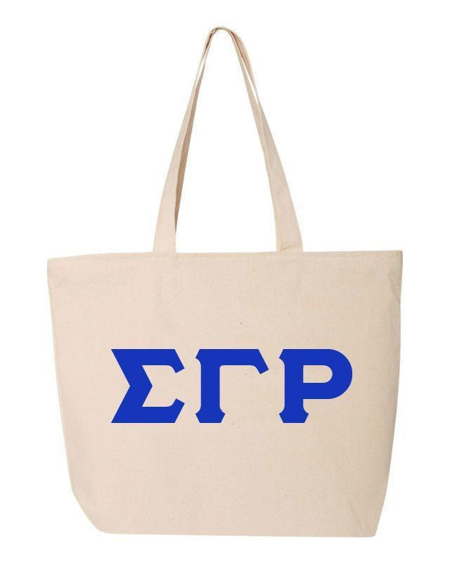 Sigma Gamma Rho Greek Letter Zipper Tote Sigma Gamma Rho Greek Letter Zipper Tote