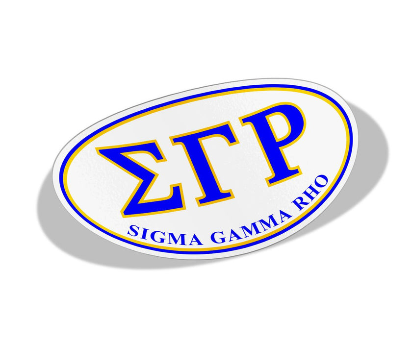 Sigma Gamma Rho Greek Letter Oval Decal Sigma Gamma Rho Greek Letter Oval Decal