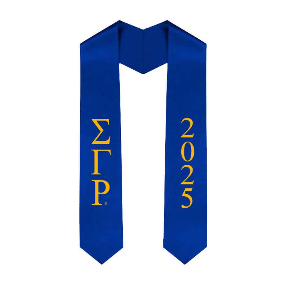 Sigma Gamma Rho Greek Lettered Graduation Sash Stole With Year Best Value Sigma Gamma Rho Greek Lettered Graduation Sash Stole With Year - Best Value