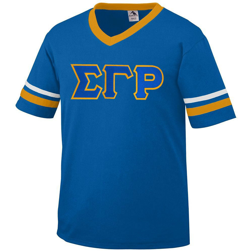 Discount Sigma Gamma Rho Jersey With Greek Applique Letters DISCOUNT-Sigma Gamma Rho Jersey With Greek Applique Letters