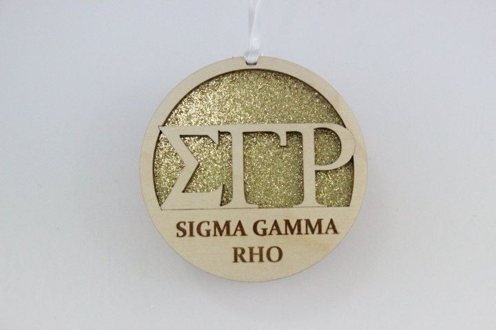 Sigma Gamma Rho Laser Carved Greek Letter Ornament 3" Round Sigma Gamma Rho Laser Carved Greek Letter Ornament - 3