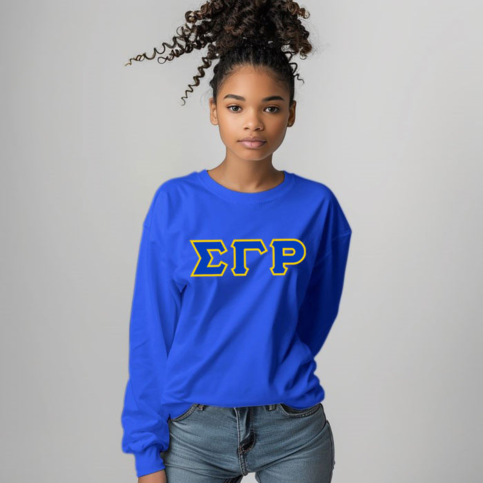 Discount Sigma Gamma Rho Lettered Long Sleeve Tee DISCOUNT Sigma Gamma Rho Lettered Long Sleeve Tee