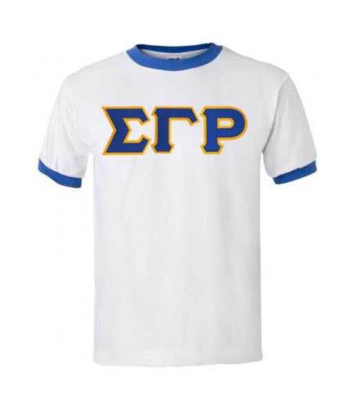 Sigma Gamma Rho DISCOUNT-Sigma Gamma Rho Lettered Ringer Shirt