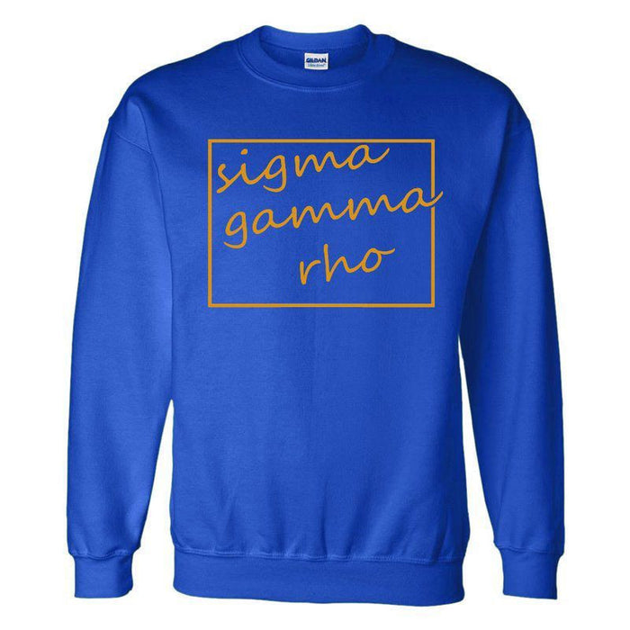Sigma Gamma Rho Script Box Crewneck Sweatshirt Sigma Gamma Rho Script Box Crewneck Sweatshirt