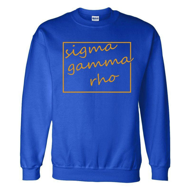 Sigma Gamma Rho Script Box Crewneck Sweatshirt Sigma Gamma Rho Script Box Crewneck Sweatshirt