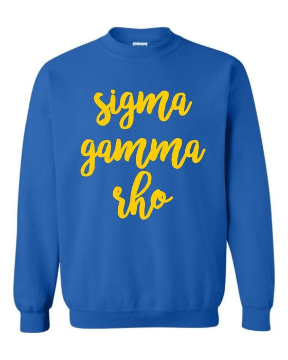 Sigma Gamma Rho Script Crew Sweatshirt Sigma Gamma Rho Script Crew Sweatshirt