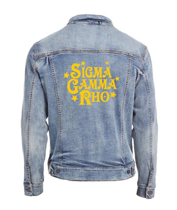 Sigma Gamma Rho Star Struck Denim Jacket Sigma Gamma Rho Star Struck Denim Jacket