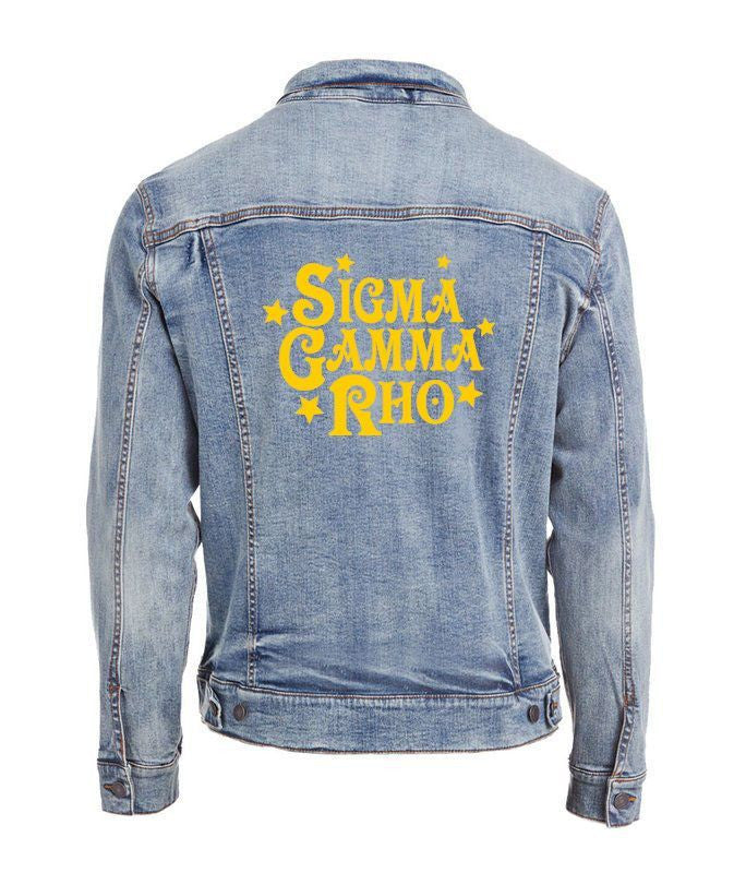 Sigma Gamma Rho Star Struck Denim Jacket Sigma Gamma Rho Star Struck Denim Jacket