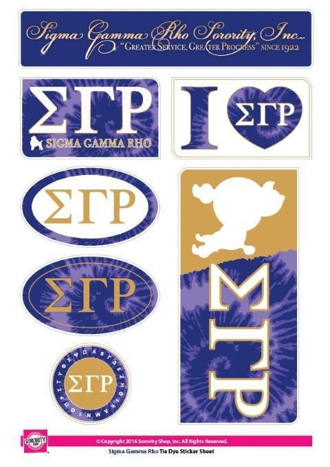 Sigma Gamma Rho Tie Dye Stickers Sigma Gamma Rho Tie Dye Stickers