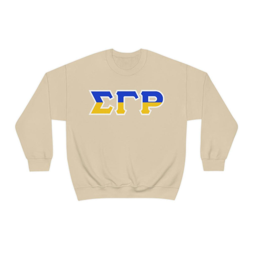 Printify Sigma Gamma Rho Two Tone Lettered Crew Sweatshirts Sigma Gamma Rho Two Tone Lettered Crew Sweatshirts