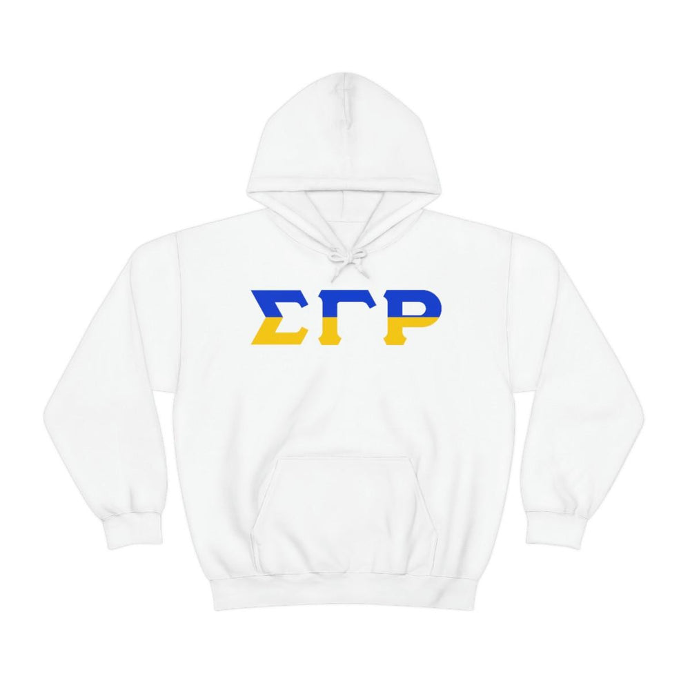 Printify Sigma Gamma Rho Two Tone Lettered Hooded Sweatshirts Sigma Gamma Rho Two Tone Lettered Hooded Sweatshirts