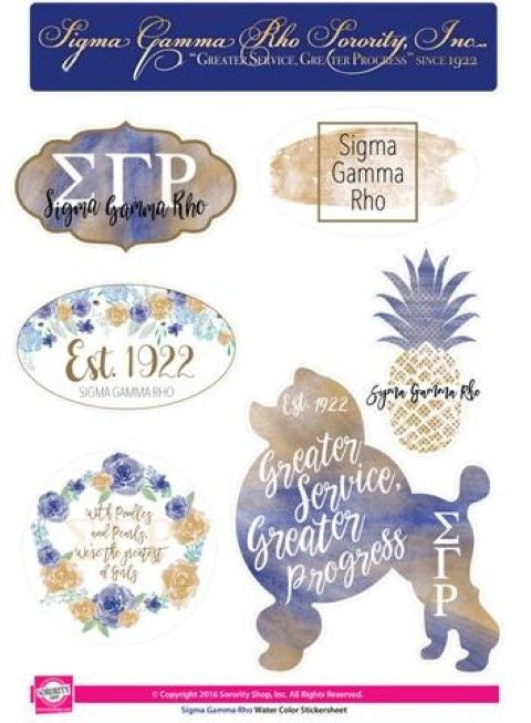 Sigma Gamma Rho Water Color Stickers Sigma Gamma Rho Water Color Stickers