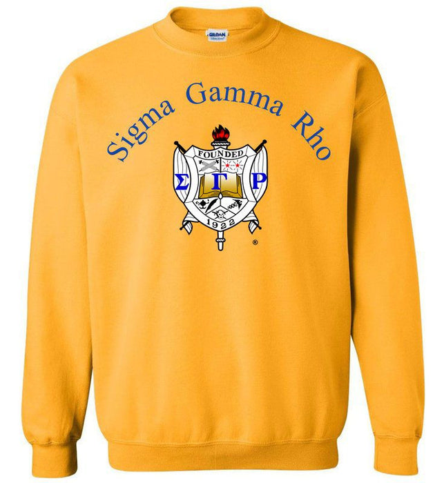 Sigma Gamma Rho World Famous Crest Shield Printed Crewneck Sweatshirt Sigma Gamma Rho World Famous Color Crest Printed Crewneck Sweatshirt