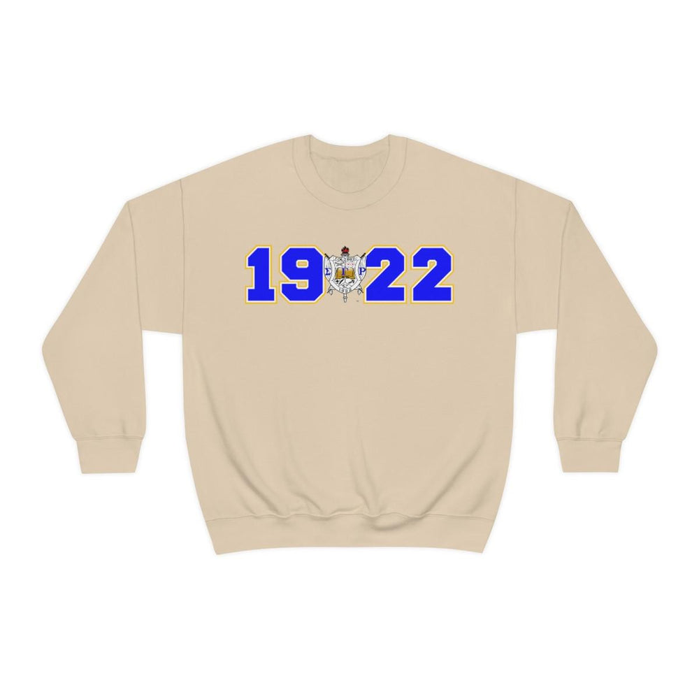 Printify Sigma Gamma Rho Year Crest Crew Sweatshirts Sigma Gamma Rho Year Crest Crew Sweatshirts