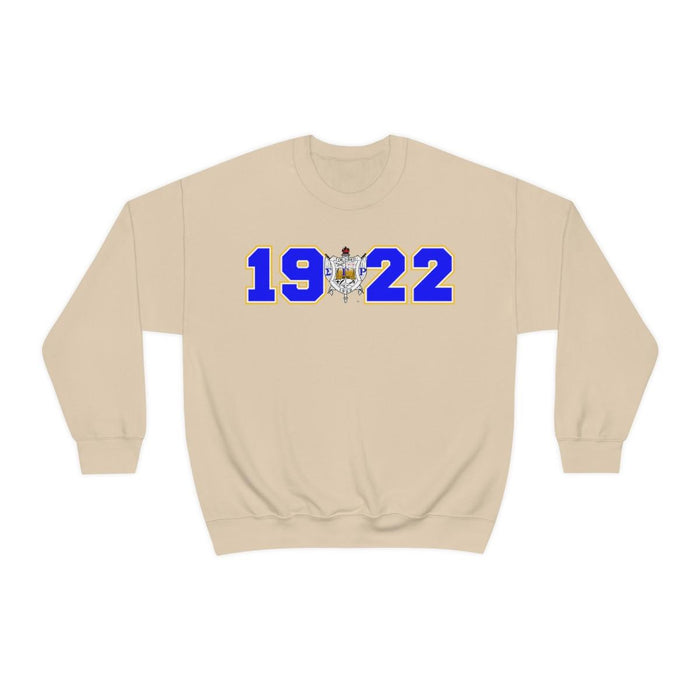 Printify Sigma Gamma Rho Year Crest Crew Sweatshirts Sigma Gamma Rho Year Crest Crew Sweatshirts