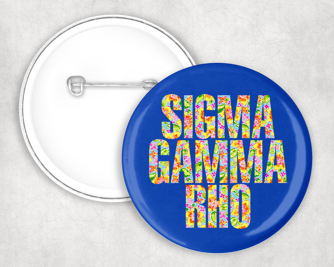 Sigma Gamma Rho Floral Pin Buttons — GreekU