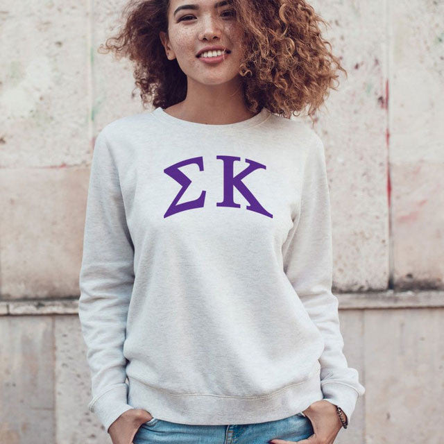 Sigma Kappa Arched Greek Lettered Crewneck Sweatshirt Sigma Kappa Arched Greek Lettered Crewneck Sweatshirt