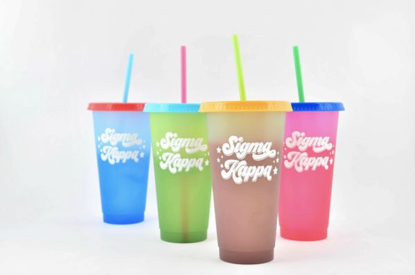 Sigma Kappa Color Changing Cups (set Of 4) Sigma Kappa Color Changing Cups (Set of 4)