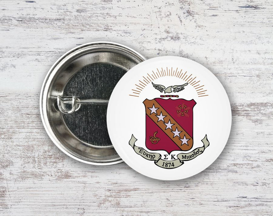Sigma Kappa Color Crest Shield Button Sigma Kappa Color Crest - Shield Button