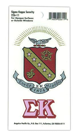 Sigma Kappa Crest Shield Decals Sigma Kappa Crest - Shield Decals