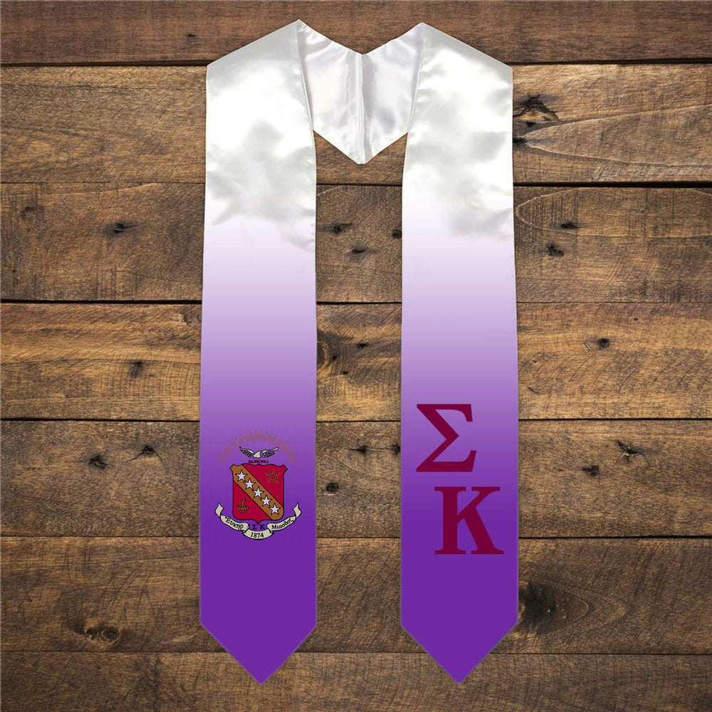 Sigma Kappa Extra Fancy Diagonal Greek Graduation Stole W Crest Sigma Kappa Extra Fancy Diagonal Greek Graduation Stole W Crest