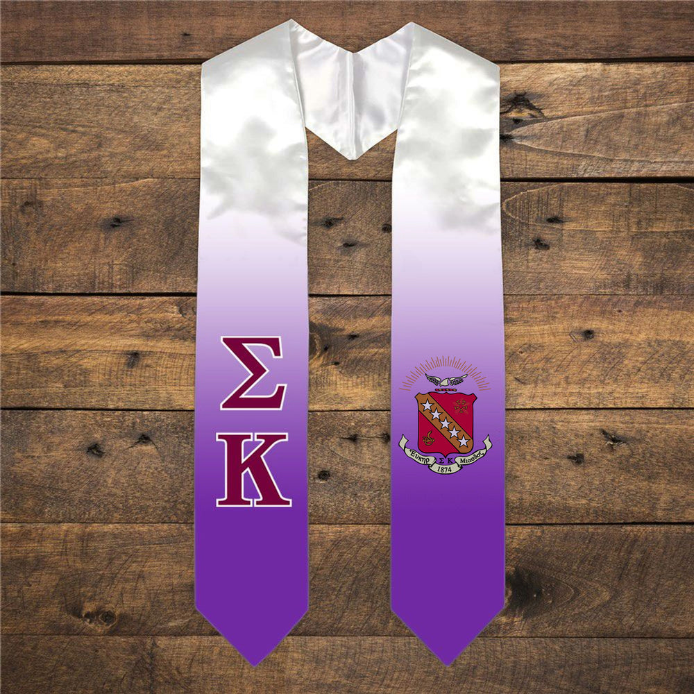 Sigma Kappa Extra Fancy Simple Greek Graduation Stole W Crest Sigma Kappa Extra Fancy Simple Greek Graduation Stole W Crest