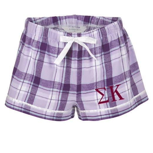 Sigma Kappa Flannel Plaid Short Pj's Sigma Kappa Flannel Plaid Short- PJ's