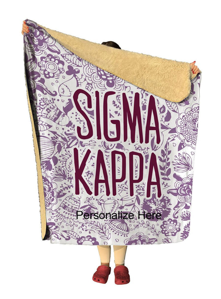 Sigma Kappa Floral Sherpa Lap Blanket Sigma Kappa Floral Sherpa Lap Blanket