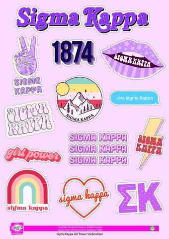 Sigma Kappa Girl Power Stickers Sigma Kappa Girl Power Stickers