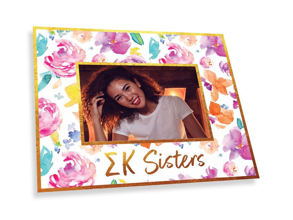 Sigma Kappa Gold Foil & Floral Painted Photo Frame Sigma Kappa Gold Foil & Floral Painted Photo Frame