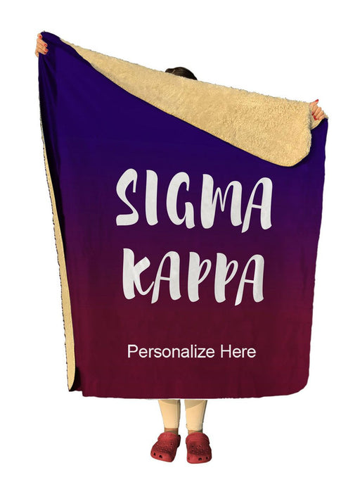 Homedecorgifts Sigma Kappa Gradient Sherpa Lap Blanket