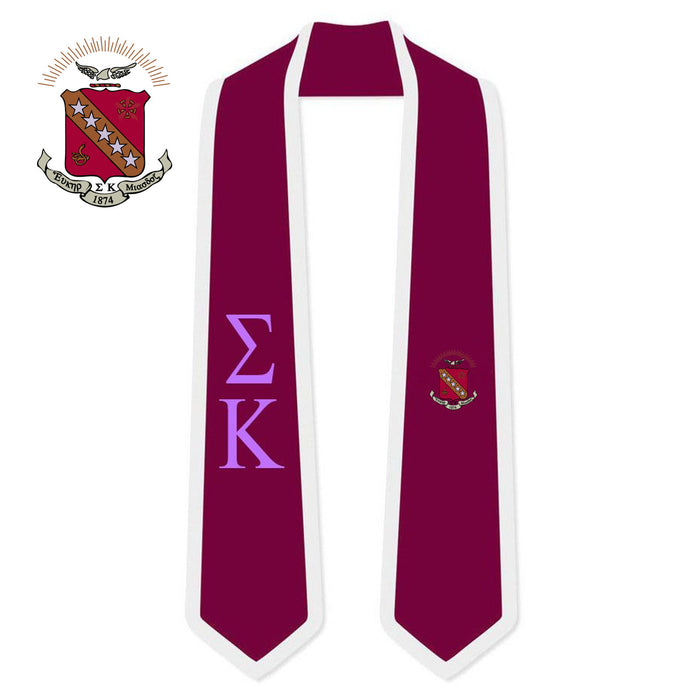 Discount Sigma Kappa Greek 2 Tone Lettered Graduation Sash Stole DISCOUNT-Sigma Kappa Greek 2 Tone Lettered Graduation Sash Stole