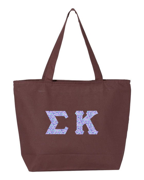 Sigma Kappa Greek Letter Zipper Tote Sigma Kappa Greek Letter Zipper Tote