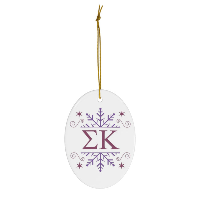 Sigma Kappa Holiday Color Snowflake Christmas Ornaments Sigma Kappa Holiday Color Snowflake Christmas Ornaments